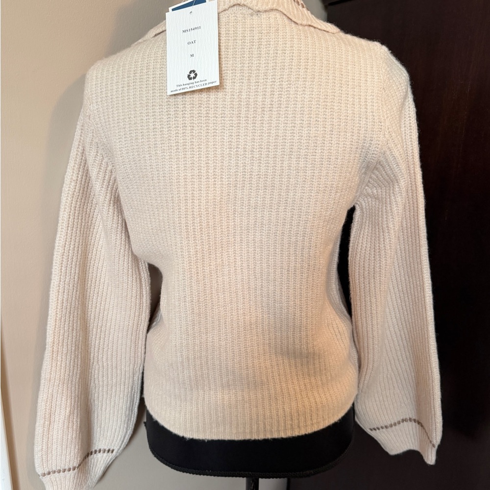 NWT Willow & Wind Cardigan with Brown Trim - Picture 4 of 9